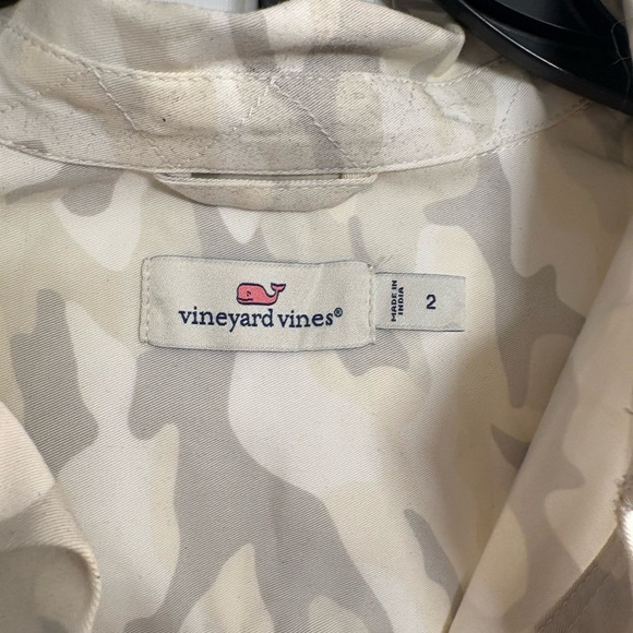 Vineyard Vines Cream Camo Shirt Dress size 2‎ - Picture 3 of 12